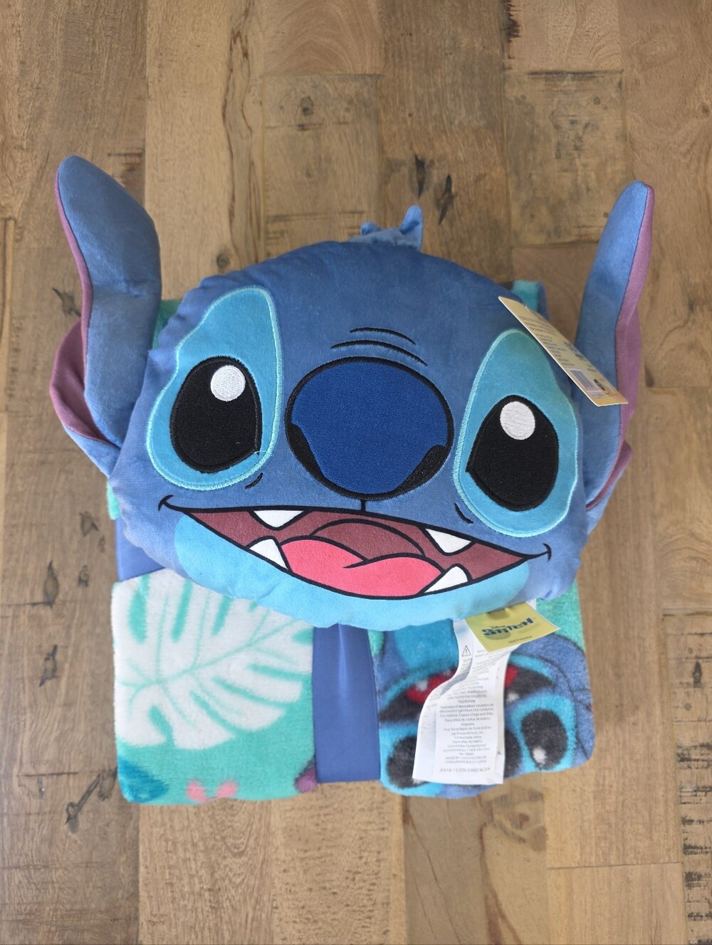 Disney Stitch Shaped Pillow & Plush Throw Blanket Set 40x50 Lilo & Stitch NEW